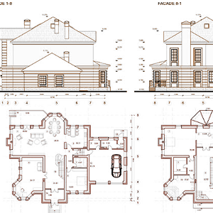 Exemples et Plans de Villas, Maisons en dwg Cad Exemples et Plans de Villas, Maisons en dwg Cad